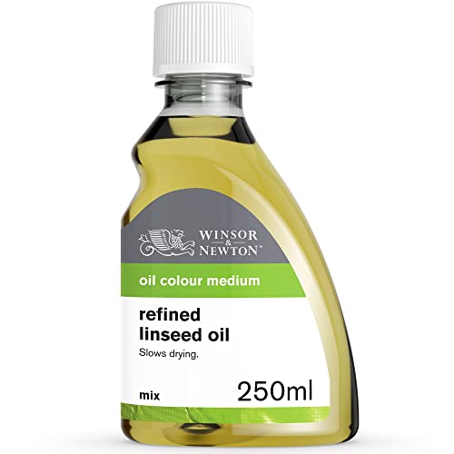 Winsor & Newton 3039748 Gereinigtes Leinöl für Ölfarben, alterungsbeständig, steigert den Glanz und die Transparenz von Ölfarben, verlangsamt den Trocknungsprozess - 250ml Flasche von Winsor & Newton