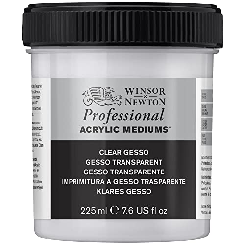 Winsor & Newton 3040859 Klares Gesso, Grundierung für Acrylfarben, Ölfarben, Alkydfarben - 225ml Topf von Winsor & Newton