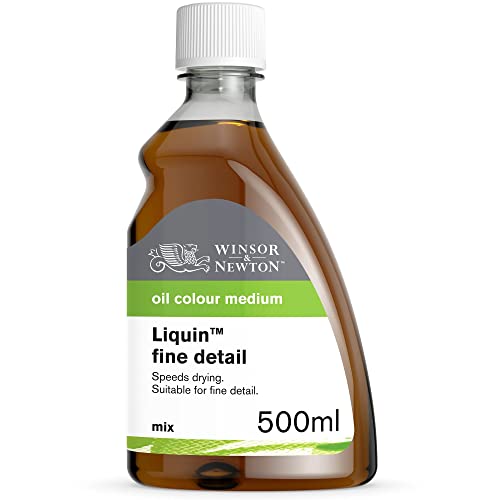 Winsor & Newton 3049752 Ölmalmittel, Liquin Fin Detail 500 ml Flasche, flüssiges Glanzmedium auf Alkydbasis, ideal für feine Detailarbeiten, sorgt für eine glatte Oberfläche ohne Pinselstrich von Winsor & Newton