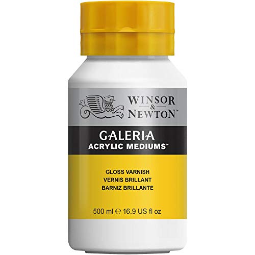 Winsor & Newton 3050801 Galeria Glänzender Firnis, 500 ml Topf, glänzende Schutzschicht auf Acrylbildern von Winsor & Newton