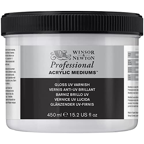 Winsor & Newton 3050929 UV - Firnis Glänzend, Schutzschicht für Acrylbilder - 450ml Flasche von Winsor & Newton