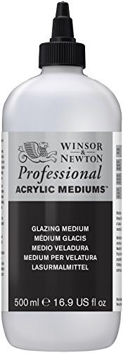 Winsor & Newton 3050934 Lasur - Malmittel, verleiht maximalen Glanz, Tranparenz für Acrylfarben - 500ml Flasche von Winsor & Newton