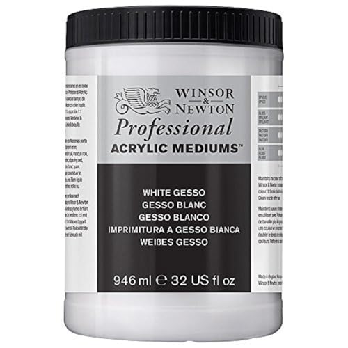 Winsor & Newton, Grundierung für Acrylfarben, 3054920 Weißes Gesso, 946ml Topf von Winsor & Newton