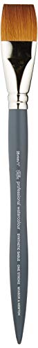 Winsor & Newton 5011625 Professional Aquarellpinsel, Malpinsel für Aquarellfarben mit synthetischen Fasern, ergonomischer Griff, langlebig & formstabil, kurze Stiel - Ein-Strich Pinsel -1" von Winsor & Newton