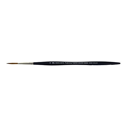 Winsor & Newton 5069003 Professional Sable Aquarell Pinsel aus Kolinski Marderhaar für ausgezeichnete Farbtragekapazität, Sprungkraft, Punktgenauigkeit - Schlepper Nr. 3 - 2,1 mm - kurzer Stiel von Winsor & Newton