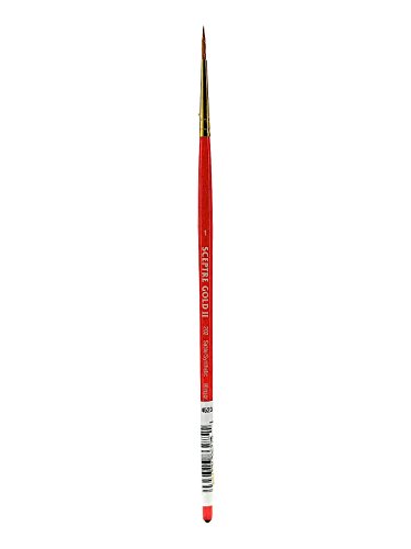 Winsor & Newton 5182701 Sceptre Gold II Künstler Aquarellpinsel mit hoher Farbtragekapazitat & exzellenter Sprungkraft, Serie 202 - Designers Pinsel, kurzer Stiel , Nr.1 - 1,5mm von Winsor & Newton