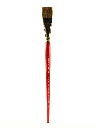 Winsor & Newton 5186774 Sceptre Gold II Künstler Aquarellpinsel mit hoher Farbtragekapazitat & exzellenter Sprungkraft, Serie 606 - Ein-Stich Pinsel, kurzer Stiel, 3/4" - 19mm von Winsor & Newton