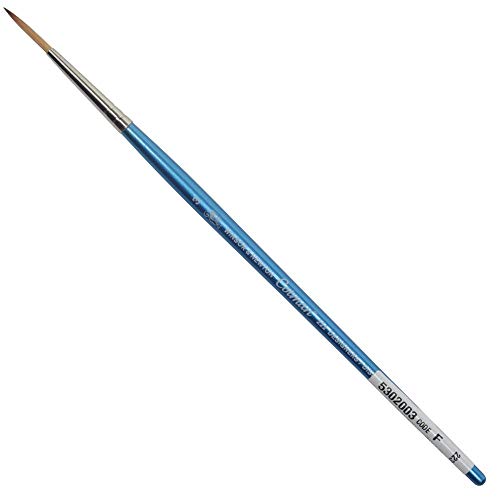 Winsor & Newton 5302003 Cotman Aquarell Synthetikhaar Pinsel - Serie 222 - Designerpinsel, Schlepperpinsel mit exzellenter Sprungkraft, Farbragekraft und Punktgenauigkeit, kurzer Stiel - Nr. 3-3 mm von Winsor & Newton