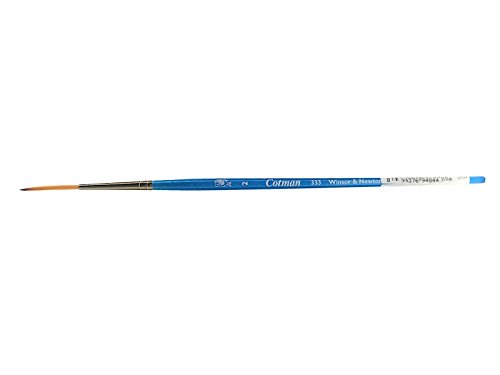 Winsor & Newton 5303002 Cotman Aquarell Synthetikhaar Pinsel - Serie 333 - Takelagepinsel, kurzer Stiel mit exzellenter Sprungkraft, Farbtragekraft und Punktgenauigkeit - Nr. 2 - 1,8 mm von Winsor & Newton