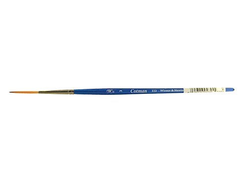 Winsor & Newton 5303003 Cotman Aquarell Synthetikhaar Pinsel - Serie 333 - Takelagepinsel, kurzer Stiel mit exzellenter Sprungkraft, Farbtragekraft und Punktgenauigkeit - Nr. 3 - 2 mm von Winsor & Newton