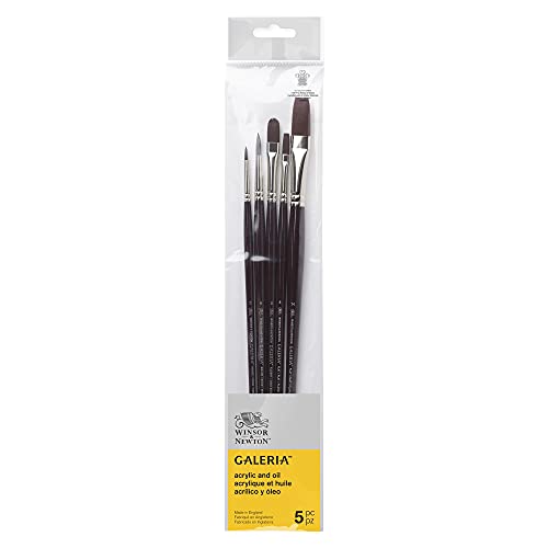 Winsor & Newton 5790611 Galeria Acrylpinsel Set, aus Synthetikfasern, ideale Kontrolle für dickere Farbaufträge - 5 Pinsel im Set Winsor & Newton 5790611 Galeria Acrylpinsel Set, aus Synthetikfasern, ideale Kontrolle für dickere Farbaufträge - 5 Pinsel im Set von Winsor & Newton