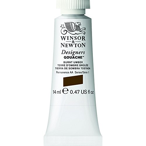 Winsor & Newton 605076 Designer Gouache - Umbra Gebrant, 14ml Tube - matte deckende Gouachefarben, Ideal für Gouachemalerei, Brillante, lichtechte Farben mit großer Deckkraft von Winsor & Newton