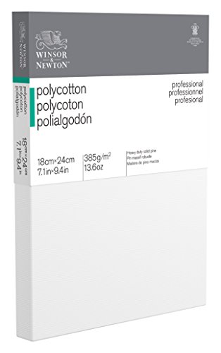 Winsor & Newton 6206007 Professional Keilrahmen aus Baumwollmischgewebe, 385 g/m², 3-fach grundiert, mittlere Körnung, ideal für die Ölfarben und Acrylfarben - 18x24cm von Winsor & Newton