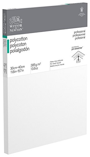 Winsor & Newton 6206015 Professional Keilrahmen aus Baumwollmischgewebe, 385 g/m², 3-fach grundiert, mittlere Körnung, ideal für die Ölfarben und Acrylfarben - 30x40cm von Winsor & Newton