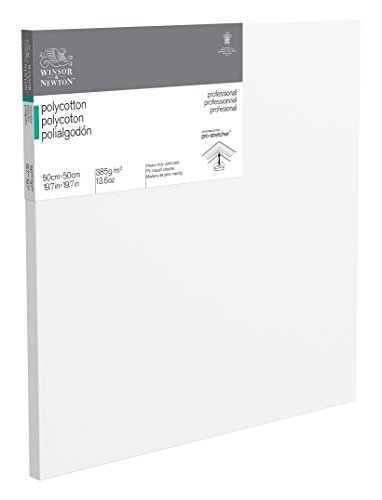 Winsor & Newton 6206026 Professional Keilrahmen aus Baumwollmischgewebe, 385 g/m², 3-fach grundiert, mittlere Körnung, ideal für die Ölfarben und Acrylfarben - 50x50cm von Winsor & Newton