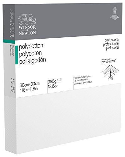 Winsor & Newton 6206051 Professional Keilrahmen Deep Edge aus Baumwollmischgewebe, 385 g/m², 3-fach grundiert, mittlere Körnung, ideal für die Ölfarben und Acrylfarben - 30x30cm von Winsor & Newton