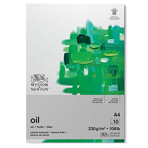 Winsor & Newton 6532006 Ölmalpapier im Block - 10 Blatt DIN A4, 230g/m², Säurefrei, ohne optische Aufheller, Alterungsbeständig für Ölfarben, Ölpastelle und andere schwere Farbaufträge, Weiß von Winsor & Newton
