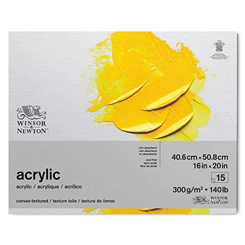 Winsor & Newton 6534004 Acrylpapier im Block - 15 Blatt mit Leinwandstruktur 40,6 x 50,8cm , 300g/m², Säurefrei, ohne optische Aufheller, Alterungsbeständig für Acrylfarbe und Medien, Weiß Winsor & Newton 6534004 Acrylpapier im Block - 15 Blatt mit Leinwandstruktur 40,6 x 50,8cm , 300g/m², Säurefrei, ohne optische Aufheller, Alterungsbeständig für Acrylfarbe und Medien, Weiß von Winsor & Newton