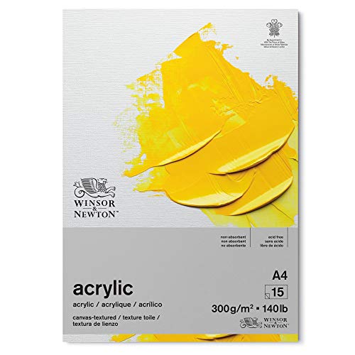 Winsor & Newton 6534005 Acrylpapier im Block - 15 Blatt mit Leinwandstruktur DIN A4 , 300g/m², Säurefrei, ohne optische Aufheller, Alterungsbeständig für Acrylfarbe und Medien, Weiß Winsor & Newton 6534005 Acrylpapier im Block - 15 Blatt mit Leinwandstruktur DIN A4 , 300g/m², Säurefrei, ohne optische Aufheller, Alterungsbeständig für Acrylfarbe und Medien, Weiß von Winsor & Newton