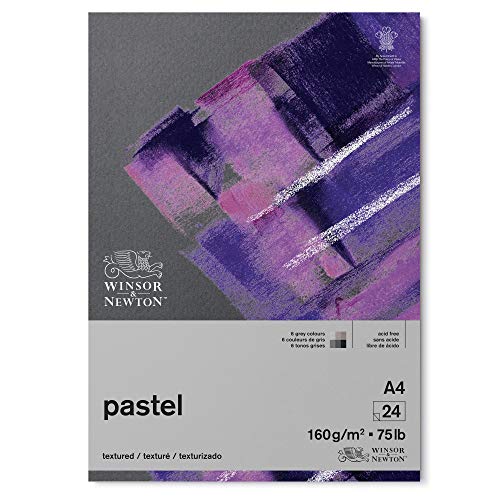 Winsor & Newton 6660767 Pastellpapier im Block mit Grautone - 24 Blatt DIN A4, 160g/m², FSC, Säurefrei, ohne optische Aufheller, archivierbare Qualität, stabil und Alterungsbeständig von Winsor & Newton