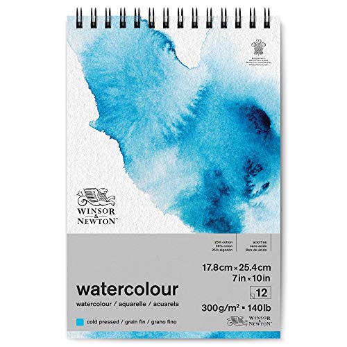 Winsor & Newton 6662581 Classic Aquarellpapier in Spiralbindung - 12 Blatt 17,8 x 25,4cm, 300g/m², kaltgepresstes, leicht texturiertes weißes Papier in archivierbarer Qualität, gilbbeständig Winsor & Newton 6662581 Classic Aquarellpapier in Spiralbindung - 12 Blatt 17,8 x 25,4cm, 300g/m², kaltgepresstes, leicht texturiertes weißes Papier in archivierbarer Qualität, gilbbeständig von Winsor & Newton