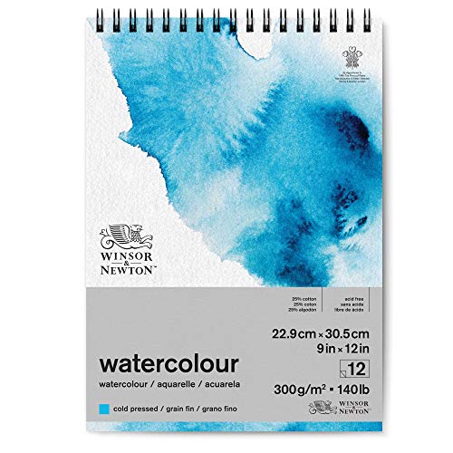 Winsor & Newton 6662582 Classic Aquarellpapier in Spiralbindung - 12 Blatt 22,9 x 31cm, 300g/m², kaltgepresstes, leicht texturiertes weißes Papier in archivierbarer Qualität, gilbbeständig Winsor & Newton 6662582 Classic Aquarellpapier in Spiralbindung - 12 Blatt 22,9 x 31cm, 300g/m², kaltgepresstes, leicht texturiertes weißes Papier in archivierbarer Qualität, gilbbeständig von Winsor & Newton