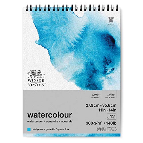 Winsor & Newton 6662583 Classic Aquarellpapier in Spiralbindung - 12 Blatt 25,4 x 35,6cm, 300g/m², kaltgepresstes, leicht texturiertes weißes Papier in archivierbarer Qualität, gilbbeständig Winsor & Newton 6662583 Classic Aquarellpapier in Spiralbindung - 12 Blatt 25,4 x 35,6cm, 300g/m², kaltgepresstes, leicht texturiertes weißes Papier in archivierbarer Qualität, gilbbeständig von Winsor & Newton