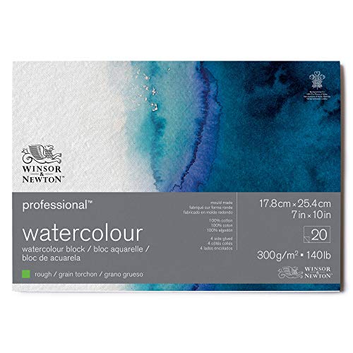 Winsor & Newton 6664009 Professional Aquarellpapier im Block - 20 Blatt 17,8 x 25,4cm, 300g/m², Satiniert, helles natürliches weißes Papier in archivierbarer Qualität, gilbbeständig Winsor & Newton 6664009 Professional Aquarellpapier im Block - 20 Blatt 17,8 x 25,4cm, 300g/m², Satiniert, helles natürliches weißes Papier in archivierbarer Qualität, gilbbeständig von Winsor & Newton