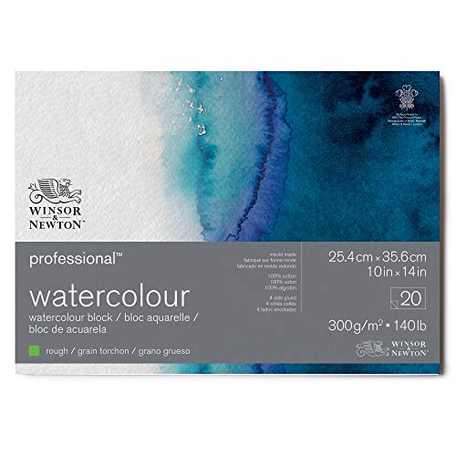 Winsor & Newton 6664011 Professional Aquarellpapier im Block - 20 Blatt 25,4 x 35,6cm, 300g/m², Grobkorn, helles natürliches weißes Papier in archivierbarer Qualität, gilbbeständig Winsor & Newton 6664011 Professional Aquarellpapier im Block - 20 Blatt 25,4 x 35,6cm, 300g/m², Grobkorn, helles natürliches weißes Papier in archivierbarer Qualität, gilbbeständig von Winsor & Newton