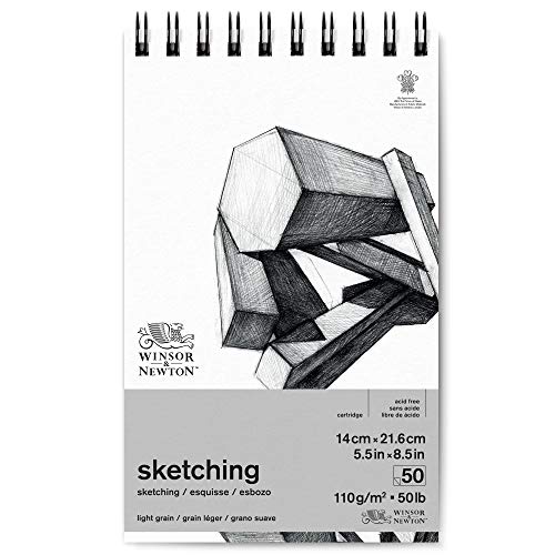 Winsor & Newton 6672005 Skizzenblock mit Spiralbindung, 50 Blatt Zeichen- und Skizzenpapier, extra weiß in Künstlerqualität - 14 x 21,6 cm von Winsor & Newton