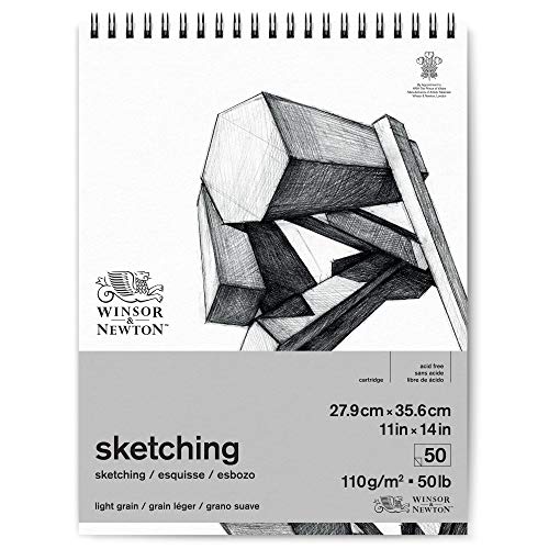 Winsor & Newton 6672007, Extra Weiß, 27,9 x 35,6cm-50 Blatt Skizzenpapier im Spiralblock, 50 stück von Winsor & Newton