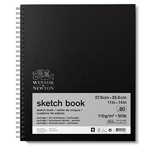 Winsor & Newton 6672011 Skizzenbuch mit Spiralbindung - 80 Blatt Skizzenpapier mit mikroperforieten Blättern in 27,9 x 35,6cm von Winsor & Newton