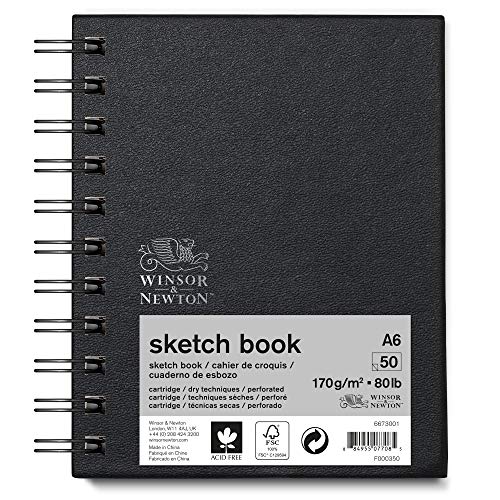Winsor & Newton 6673001 Skizzenbuch mit Spiralbindung - 50 Blatt Skizzenpapier, 170g/m² mit mikroperforieten Blättern in DIN A6 Winsor & Newton 6673001 Skizzenbuch mit Spiralbindung - 50 Blatt Skizzenpapier, 170g/m² mit mikroperforieten Blättern in DIN A6 von Winsor & Newton