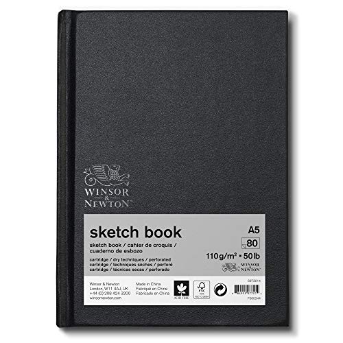 Winsor & Newton 6673014 Skizzenbuch mit 80 Blatt Skizzenpapier, 110 g/m², Hardcover gebunden mit Rückenleimung, mikroperforieten Blättern - DIN A6 von Winsor & Newton