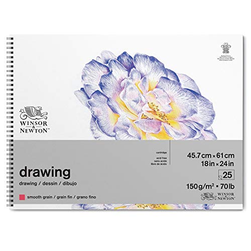 Winsor & Newton 6691011 Zeichenpapier im Spiralblock - 25 Blatt 45,7 x 61,0cm , 150g/m², feine Körnung, natürliches Weiß, säurefrei, Alterungsbeständig, ideal für Fineliner, Tusche, Buntstift Winsor & Newton 6691011 Zeichenpapier im Spiralblock - 25 Blatt 45,7 x 61,0cm , 150g/m², feine Körnung, natürliches Weiß, säurefrei, Alterungsbeständig, ideal für Fineliner, Tusche, Buntstift von Winsor & Newton