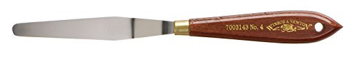 Winsor & Newton 7003143 Malmesser für Acrylfarben & Ölfarben mit elastischer Klinge und ergonomischen Naturholzgriff in Profiqualität - Nr. 4 von Winsor & Newton