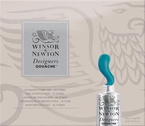 Winsor & Newton 8840600 Designers Gouache Set – 10 x 14 ml, feinste Künstlerfarbe, Einführungsset, hochpigmentiert, Gouache Farben für Designer & Künstler von Winsor & Newton