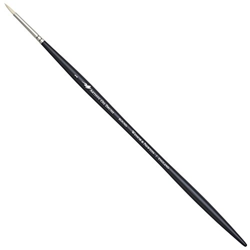 Winsor & Newton Öl-Schweine-Pinsel für Künstler, Langer Griff, Größe 1, rund von Winsor & Newton
