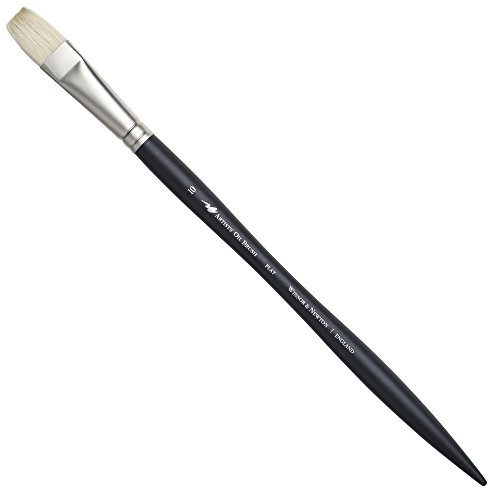 Winsor & Newton Öl-Schweine-Pinsel für Künstler, Langer Griff, Größe 10, flach von Winsor & Newton