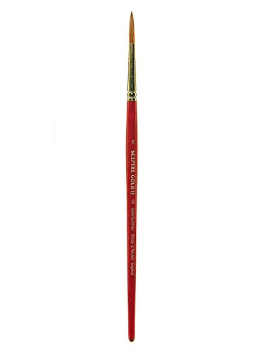 Winsor & Newton 5181706 Sceptre Gold II Künstler Aquarellpinsel mit hoher Farbtragekapazitat & exzellenter Sprungkraft, Serie 101 - Rundpinsel, kurzer Stiel, Nr.6 - 3,6mm von Winsor & Newton