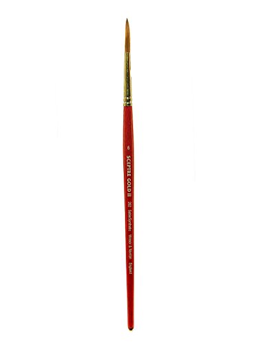Winsor & Newton 5182706 Sceptre Gold II Künstler Aquarellpinsel mit hoher Farbtragekapazitat & exzellenter Sprungkraft, Serie 202 - Designers Pinsel, kurzer Stiel , Nr.6 - 3,6mm von Winsor & Newton