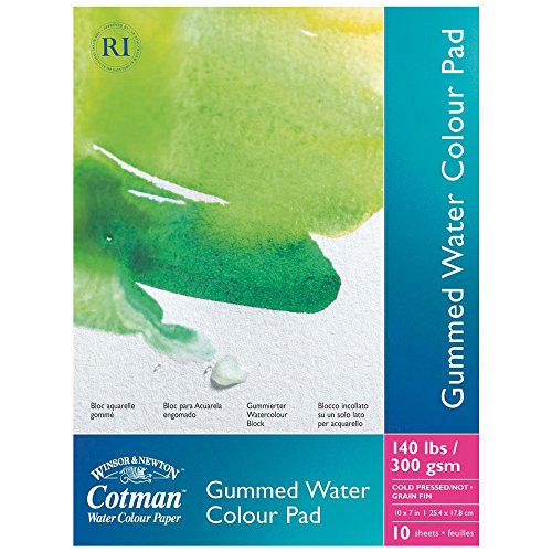 Winsor & Newton Zeichenblock, Papier, weiß, Aquarellblock-10 Blatt, einseitig geleimt, 300 g/m², 17 x 25 cm von Winsor & Newton