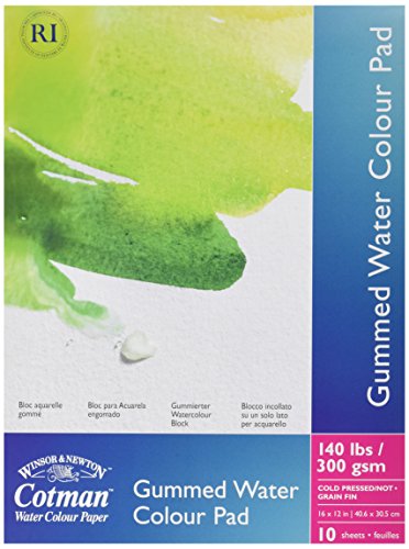 Winsor & Newton Zeichenblock, Papier, weiß, Aquarellblock-10 Blatt, einseitig geleimt, 300 g/m², 30 x 40 cm von Winsor & Newton