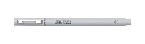 Winsor & Newton7001042 Fineliner, Pigment Liner für exakte Linien und Outlines, hohe Qualität, Pigmenttinte, dokumentenecht, lichtbeständig, im Blister - Linenbreite 0,1mm in Grau von Winsor & Newton