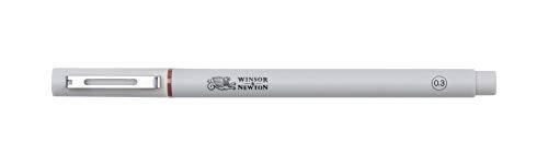 Winsor & Newton7001049 Fineliner, Pigment Liner für exakte Linien und Outlines, hohe Qualität, Pigmenttinte, dokumentenecht, lichtbeständig, im Blister - Linenbreite 0,3mm in Sepia von Winsor & Newton
