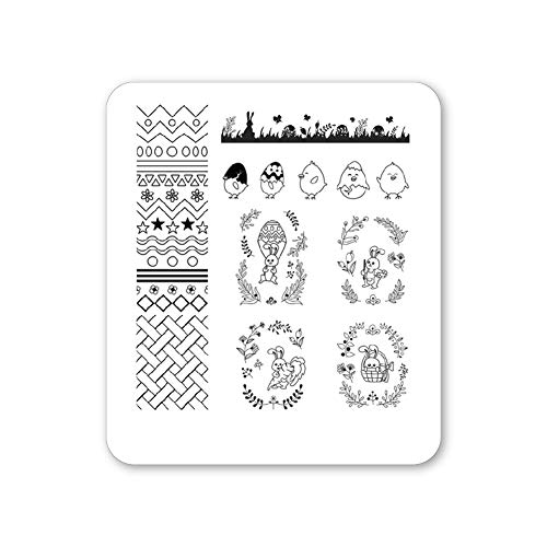 Winstonia Nail Stamping Plates Nail Art Image Stencil Manicure Template 2016 Series (A Very Bunny Day) by Winstonia von Winstonia