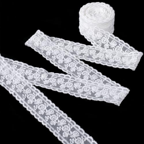 Winsyison 2 Meter Blumenspitzenborte, florales Spitzen-Nähband, weiche Verzierungen für Geschenkverpackungen, DIY-Schleifen, Rahmen-Haarspange, Party-Dekoration, Weiß Winsyison 2 Meter Blumenspitzenborte, florales Spitzen-Nähband, weiche Verzierungen für Geschenkverpackungen, DIY-Schleifen, Rahmen-Haarspange, Party-Dekoration, Weiß von Winsyison