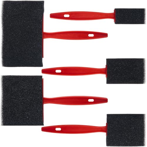 Winsyison 5 x Schaumstoff-Pinsel, 5 Größen, Schwamm-Malwerkzeug mit Holzgriff, schwarzer Schwammpinsel zum Bemalen von Flecken, DIY Handwerk (10,2 cm, 7,6 cm, 5,1 cm, 3,6 cm, 2,5 cm) von Winsyison