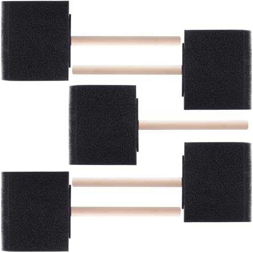 Winsyison 5 x Schaumstoff-Pinsel, 7,6 cm Schwamm-Malwerkzeug mit Holzgriff, schwarzer Schwammpinsel zum Bemalen von Beizen, Lacken, DIY Handwerk Winsyison 5 x Schaumstoff-Pinsel, 7,6 cm Schwamm-Malwerkzeug mit Holzgriff, schwarzer Schwammpinsel zum Bemalen von Beizen, Lacken, DIY Handwerk von Winsyison
