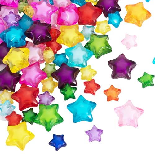 Winsyison 60 Stück Acryl-Sternperlen, bunte Pony-Perlen für Frauen, flache Stern-Abstandshalter in 2 Größen für Halsketten, Armbänder, Schmuckherstellung, DIY Handwerk Winsyison 60 Stück Acryl-Sternperlen, bunte Pony-Perlen für Frauen, flache Stern-Abstandshalter in 2 Größen für Halsketten, Armbänder, Schmuckherstellung, DIY Handwerk von Winsyison